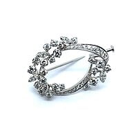 Floral Gübelin Brooch with Diamonds in 18 Karat White Gold Floral Gübelin Brooch with Diamonds in 18 Karat White Gold