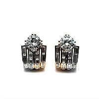 Graphic Diamond Earrings in 18 Karat White and Red Gold by Binder Graphic Diamond Earrings in 18 Karat White and Red Gold by Binder