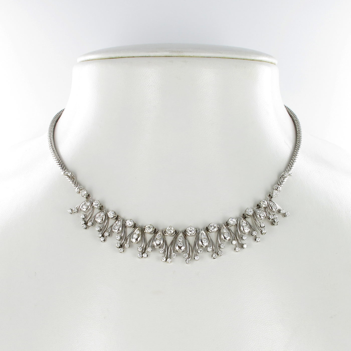 Diamond Fringe Necklace in 18 Karat White Gold Diamond Fringe Necklace in 18 Karat White Gold