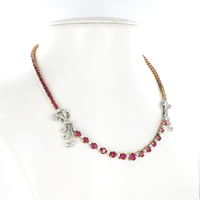 Gorgeous Burmese Ruby and Diamond Necklace in Platinum and 18 Karat Gold