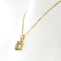 Green Tourmaline and Diamond Necklace in 18 Karat Yellow Gold