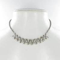 Diamond Fringe Necklace in 18 Karat White Gold