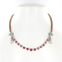 Gorgeous Burmese Ruby and Diamond Necklace in Platinum and 18 Karat Gold