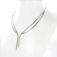 Elegant Y-shaped Diamond Necklace in 18 Karat White Gold