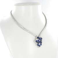 Elegant Diamond and Sapphire Necklace in 950 Platinum by Schilling