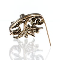 Victorian Floral Brooch with Pearls and Diamonds in Silver and Gold Victorian Floral Brooch with Pearls and Diamonds in Silver and Gold