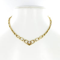 Artistic Diamond Link Necklace in Yellow Gold