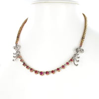 Gorgeous Burmese Ruby and Diamond Necklace in Platinum and 18 Karat Gold