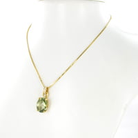 Green Tourmaline and Diamond Necklace in 18 Karat Yellow Gold