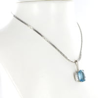 Aquamarine and Diamond Necklace in Platinum 950 and 18 Karat White Gold