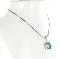 Aquamarine and Diamond Necklace in Platinum 950 and 18 Karat White Gold Aquamarine and Diamond Necklace in Platinum 950 and 18 Karat White Gold