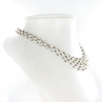 Diamond and Akoya Cultured Pearls Necklace in 950 Platinum