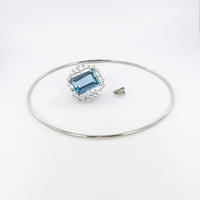 Aquamarine and Diamond Pendant/Brooch in 18 Karat White Gold by J. F. Neukomm