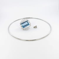 Aquamarine and Diamond Pendant/Brooch in 18 Karat White Gold by J. F. Neukomm Aquamarine and Diamond Pendant/Brooch in 18 Karat White Gold by J. F. Neukomm