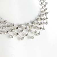 Diamond and Akoya Cultured Pearls Necklace in 950 Platinum Diamond and Akoya Cultured Pearls Necklace in 950 Platinum