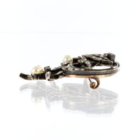 Victorian Floral Brooch with Pearls and Diamonds in Silver and Gold Victorian Floral Brooch with Pearls and Diamonds in Silver and Gold