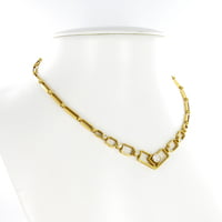 Artistic Diamond Link Necklace in Yellow Gold