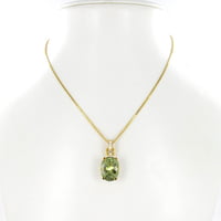 Green Tourmaline and Diamond Necklace in 18 Karat Yellow Gold Green Tourmaline and Diamond Necklace in 18 Karat Yellow Gold