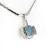Aquamarine and Diamond Necklace in Platinum 950 and 18 Karat White Gold Aquamarine and Diamond Necklace in Platinum 950 and 18 Karat White Gold