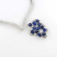 Elegant Diamond and Sapphire Necklace in 950 Platinum by Schilling