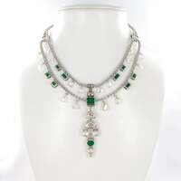 Magnificent Colombian Emerald and Diamond Necklace