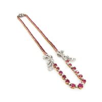 Gorgeous Burmese Ruby and Diamond Necklace in Platinum and 18 Karat Gold