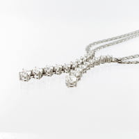 Elegant Y-shaped Diamond Necklace in 18 Karat White Gold