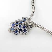 Elegant Diamond and Sapphire Necklace in 950 Platinum by Schilling