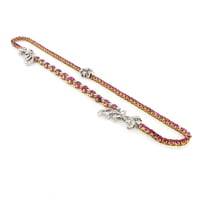 Gorgeous Burmese Ruby and Diamond Necklace in Platinum and 18 Karat Gold