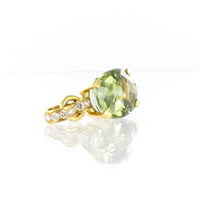 Green Tourmaline and Diamond Necklace in 18 Karat Yellow Gold Green Tourmaline and Diamond Necklace in 18 Karat Yellow Gold
