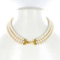 Exquisite Citrine, Ebony and Akoya Cultured Pearl Necklace