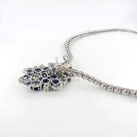 Elegant Diamond and Sapphire Necklace in 950 Platinum by Schilling