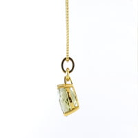 Green Tourmaline and Diamond Necklace in 18 Karat Yellow Gold