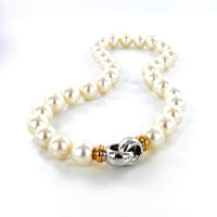South Sea Cultured Pearl Necklace with Clasp in 18 Karat White and Rose Gold South Sea Cultured Pearl Necklace with Clasp in 18 Karat White and Rose Gold