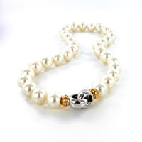 South Sea Cultured Pearl Necklace with Clasp in 18 Karat White and Rose Gold