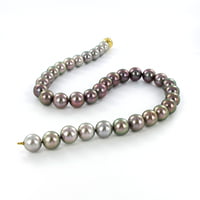 Multicolored Tahitian Cultured Pearl and Diamond Necklace