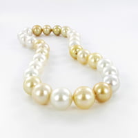 White and Golden South Sea Cultured Pearl Necklace