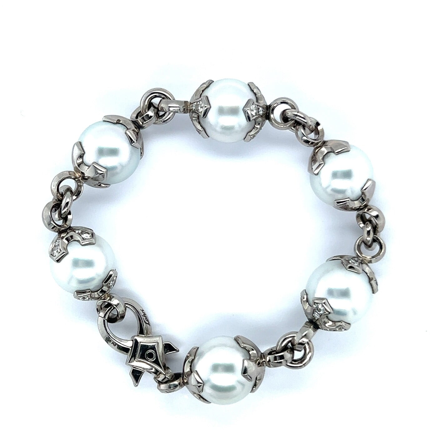 Bracelet with South Sea Cultural Pearls in Palladium 950