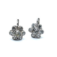 Charming Diamond Daisies Earrings in 14 Karat White Gold Charming Diamond Daisies Earrings in 14 Karat White Gold