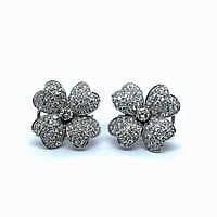 Diamond Flower Earrings in 18 Karat White Gold Diamond Flower Earrings in 18 Karat White Gold