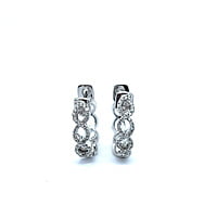 Diamond Hoop Earrings in 18 Karat White Gold Diamond Hoop Earrings in 18 Karat White Gold