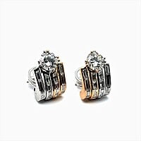 Graphic Diamond Earrings in 18 Karat White and Red Gold by Binder Graphic Diamond Earrings in 18 Karat White and Red Gold by Binder