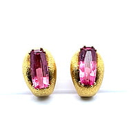 Dreamy Tourmaline Earclips in 18k Yellow Gold