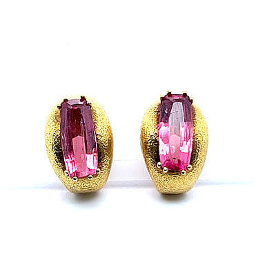 Dreamy Tourmaline Earclips in 18k Yellow Gold