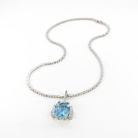Aquamarine and Diamond Necklace in Platinum 950 and 18 Karat White Gold
