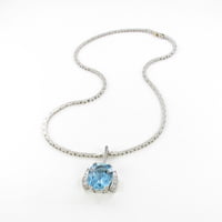 Aquamarine and Diamond Necklace in Platinum 950 and 18 Karat White Gold Aquamarine and Diamond Necklace in Platinum 950 and 18 Karat White Gold