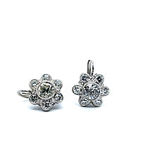Charming Diamond Daisies Earrings in 14 Karat White Gold Charming Diamond Daisies Earrings in 14 Karat White Gold