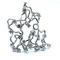 Aerial Diamond Brooch in 18 Karat White Gold