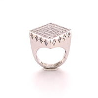 Rhombic Shaped Diamond Ring In 18 Karat White Gold Rhombic Shaped Diamond Ring In 18 Karat White Gold