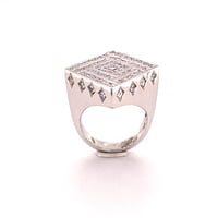 Rhombic Shaped Diamond Ring In 18 Karat White Gold